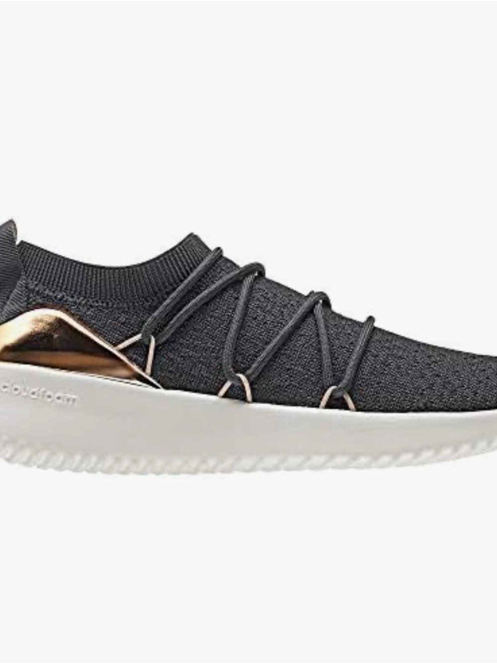 Adidas Gray-Blue Knit Lace-Up Sneakers with Rose Gold Heel Accent Size 8 - Picture 8 of 8